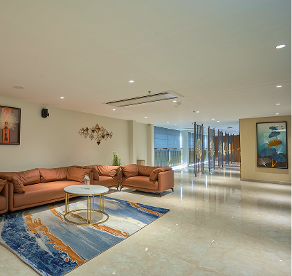 Executive board room meeting setup