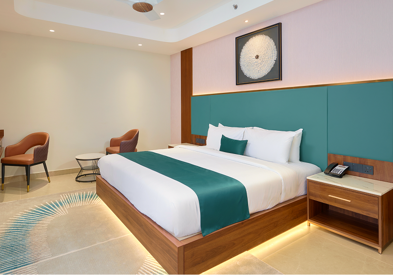 Comfortable suite living area for longer stays