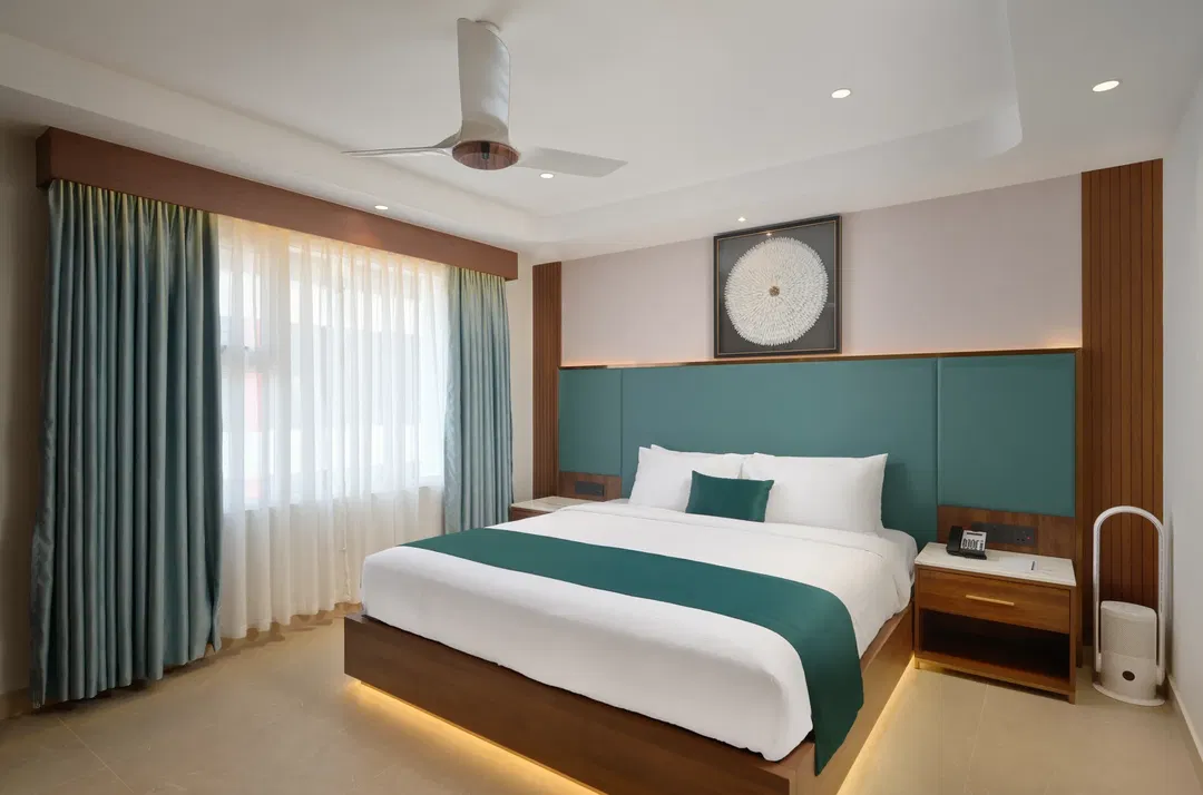 Deluxe king guest room with king bed