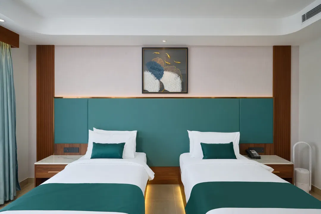 Premium Twin room wide interior view